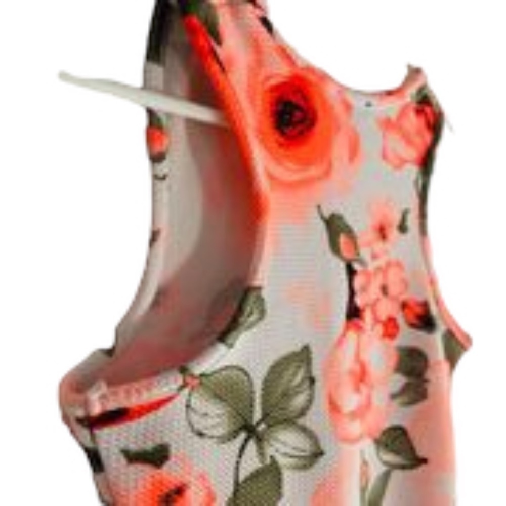 🌺UK2LA Orange Fluo Flowers Small extendable Dress 🌺 - Picture 7 of 8